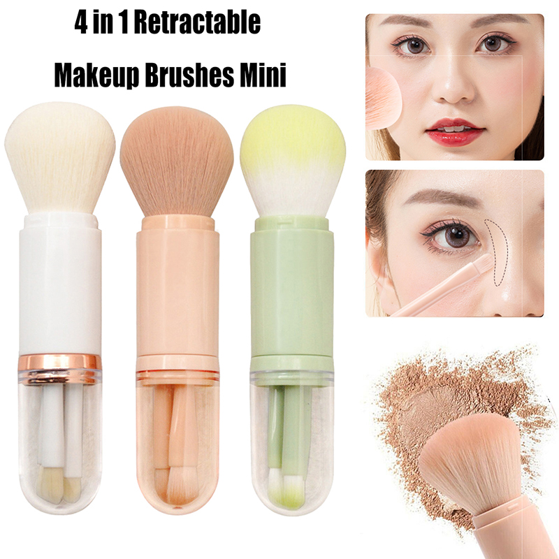 Portable & Retractable 4 in 1 Makeup Brush Set