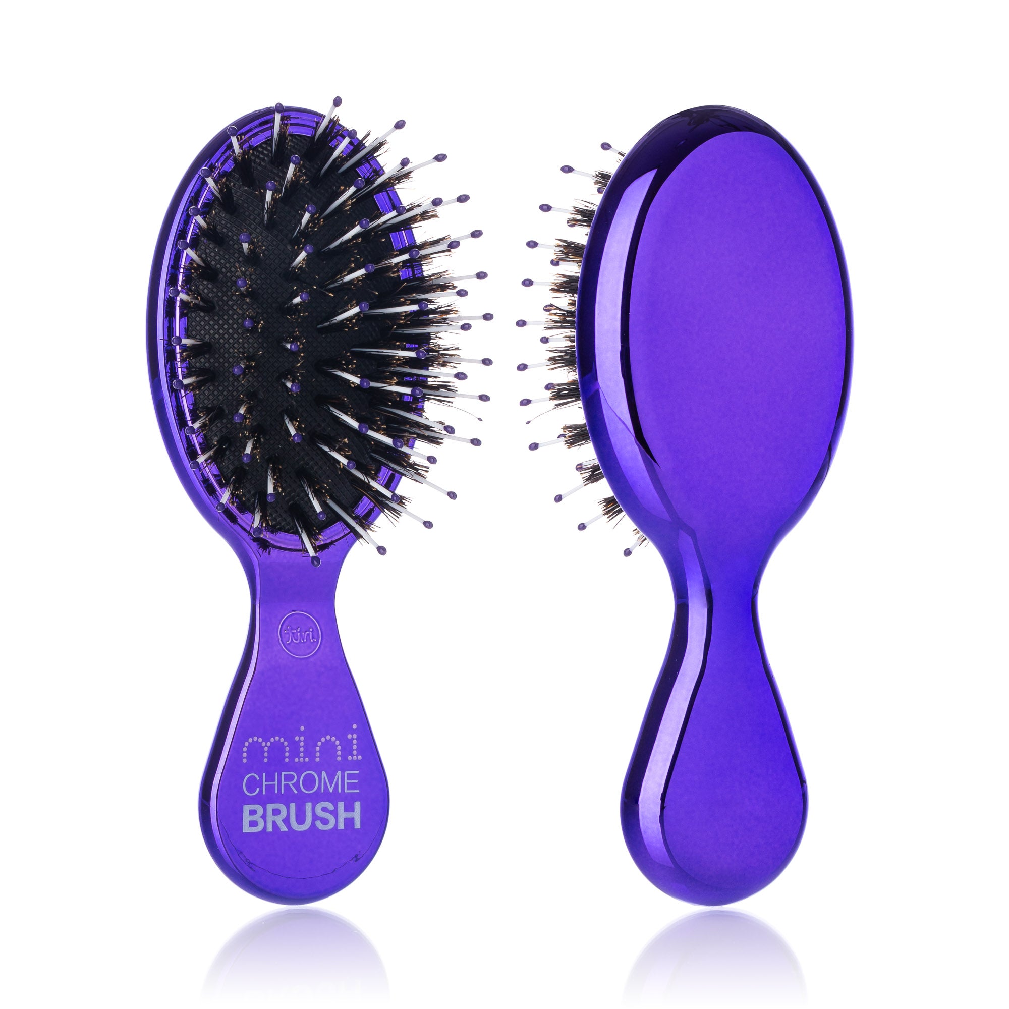 Mini Boar Bristle Paddle Brush - Purple