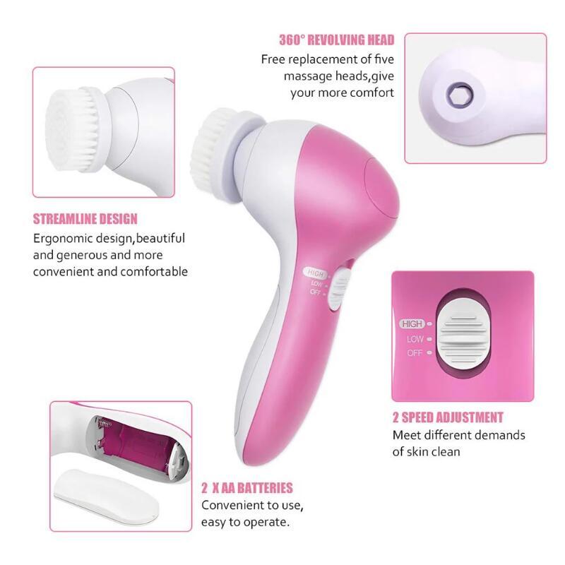 Facial Cleansing Brush - 5pc Set