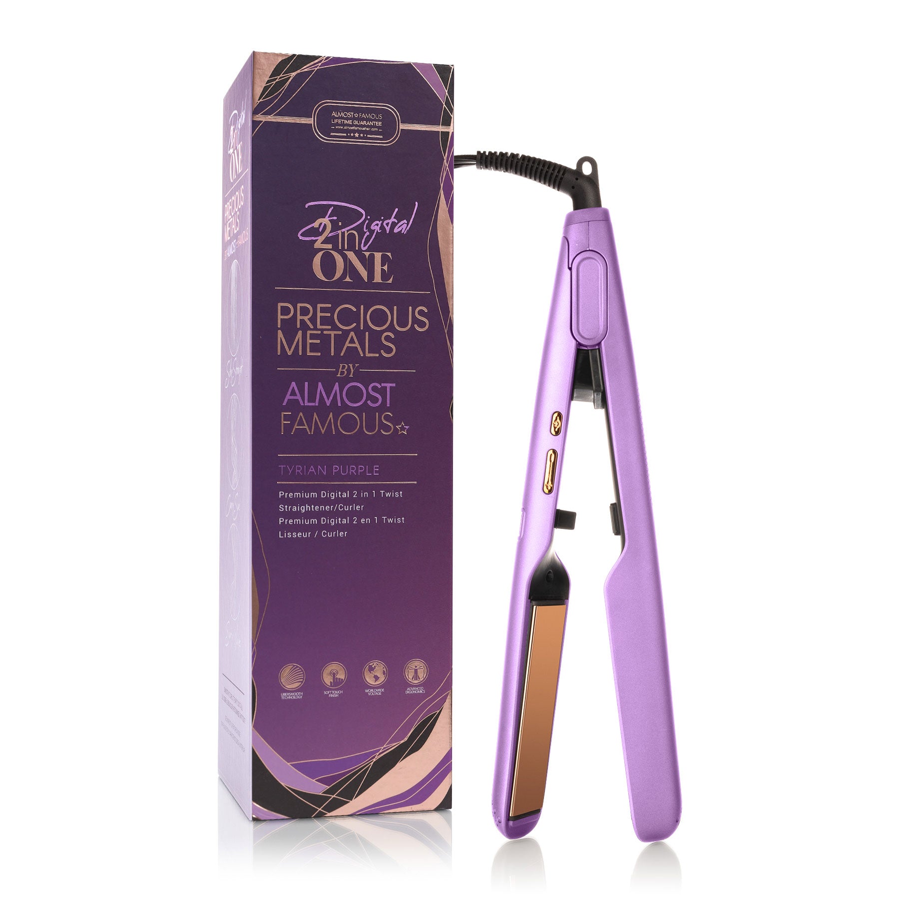 Digital 2 n 1 Flat Iron with Titanium Plates