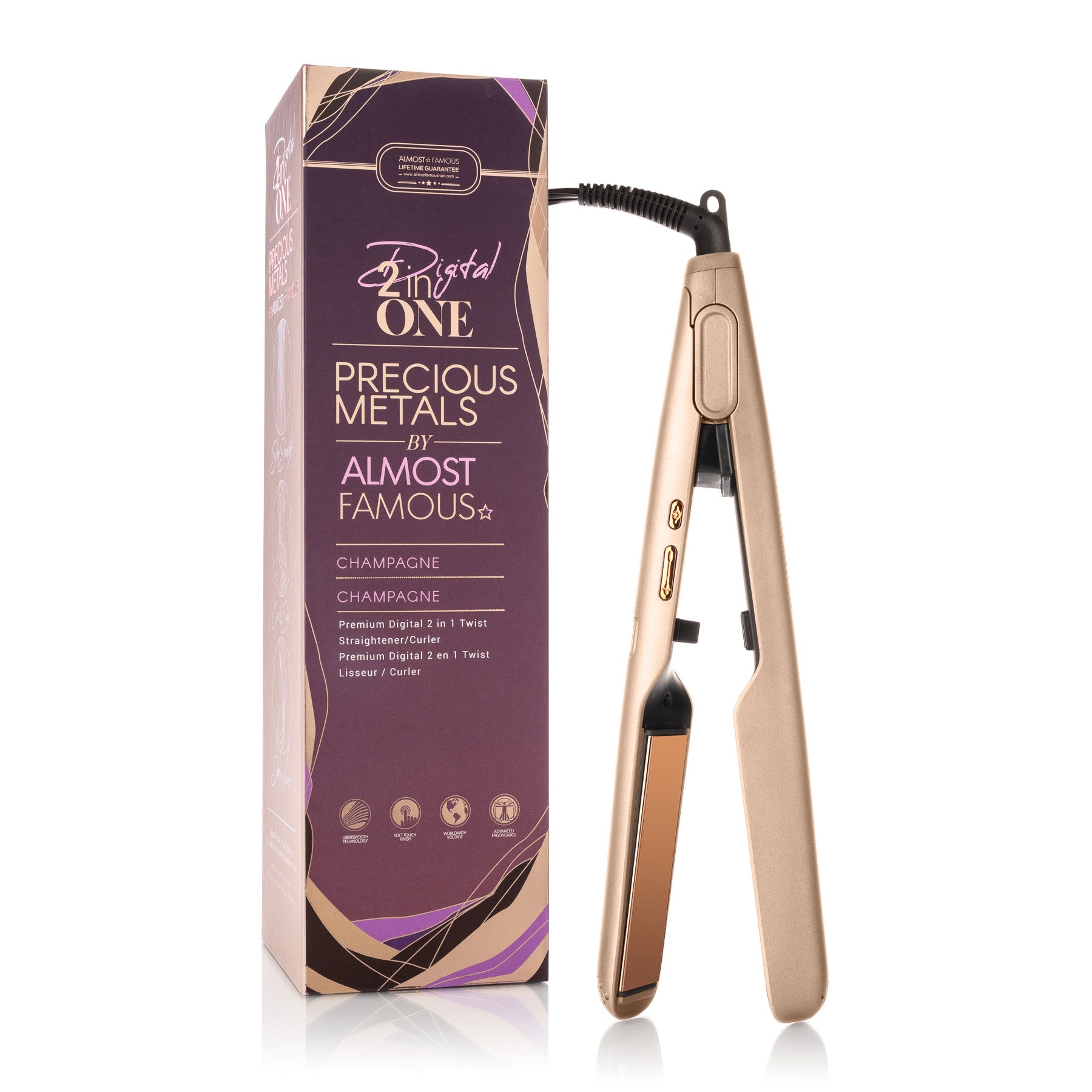 Digital 2 n 1 Flat Iron with Titanium Plates