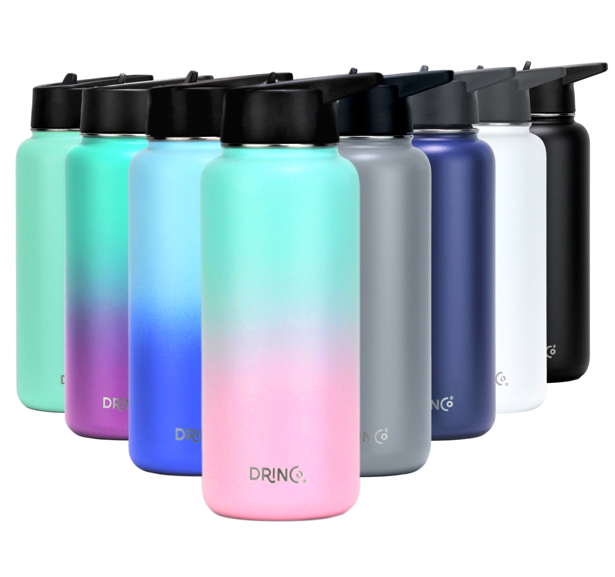 Water Bottle & Stainless Steel Insulated Drinkware - 32oz - (Macaron)